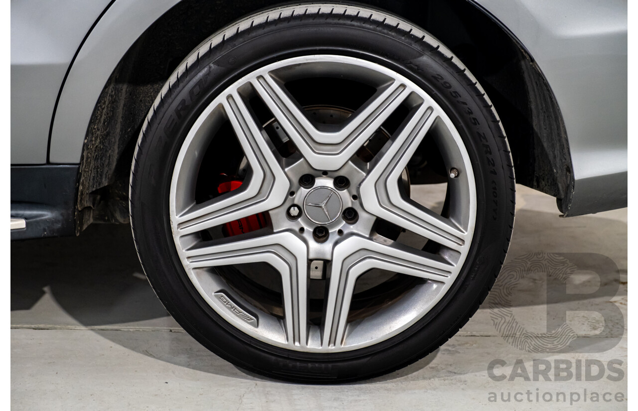 2/2013 Mercedes Benz ML63 AMG (4x4) W166 4d Wagon Palladium Silver Metallic Twin Turbo V8 5.5L