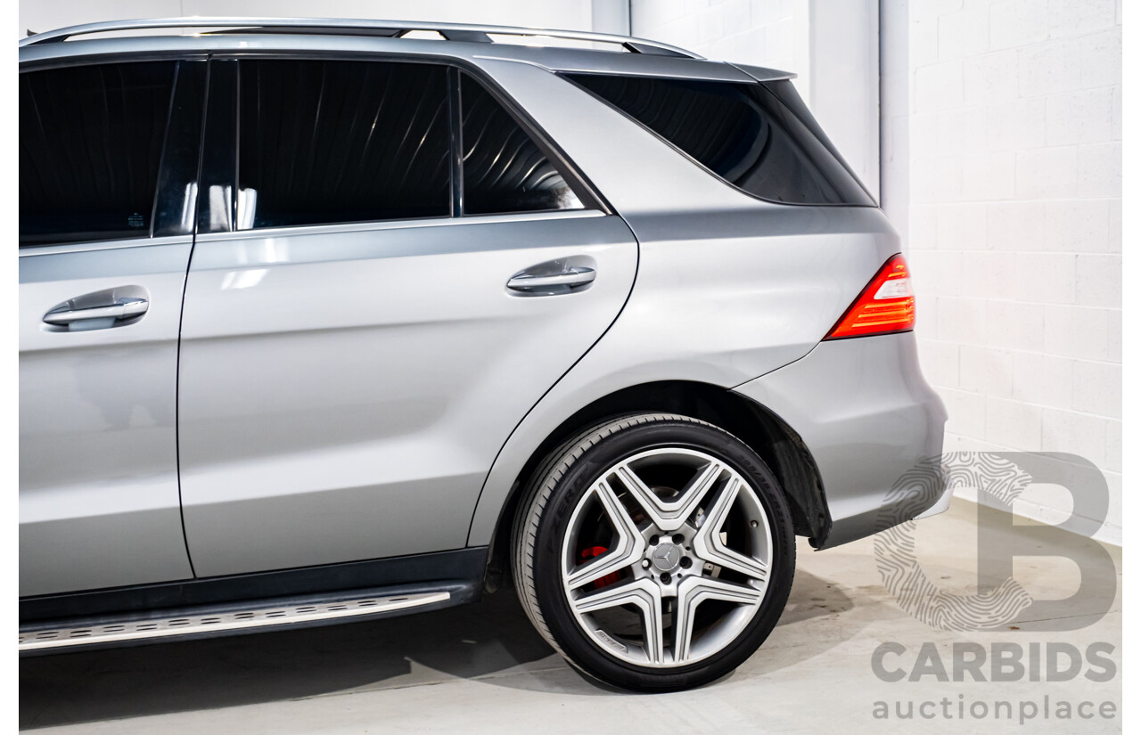 2/2013 Mercedes Benz ML63 AMG (4x4) W166 4d Wagon Palladium Silver Metallic Twin Turbo V8 5.5L