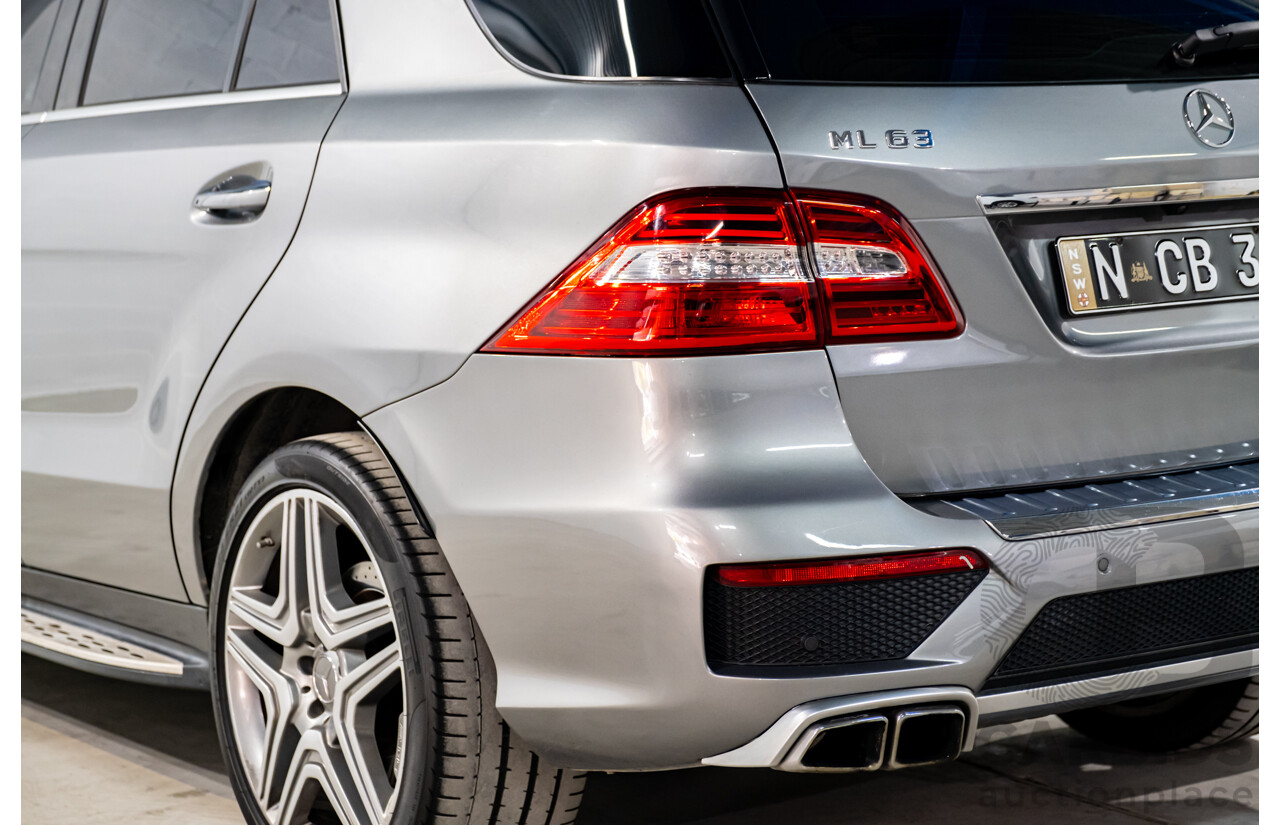 2/2013 Mercedes Benz ML63 AMG (4x4) W166 4d Wagon Palladium Silver Metallic Twin Turbo V8 5.5L