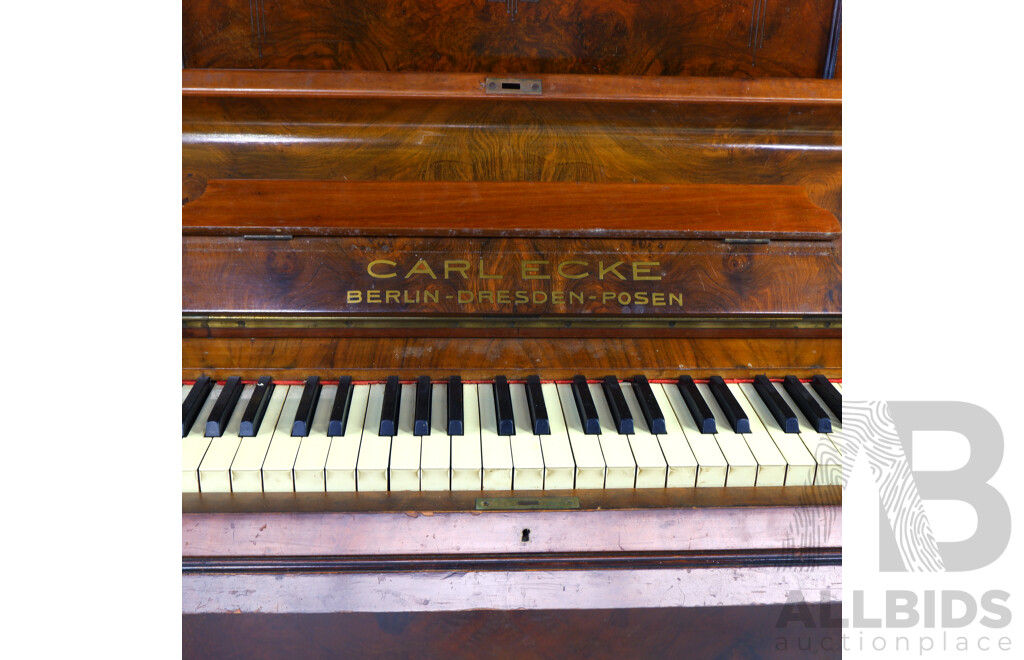 Mahogany Up-Right Piano by Carl Ecke