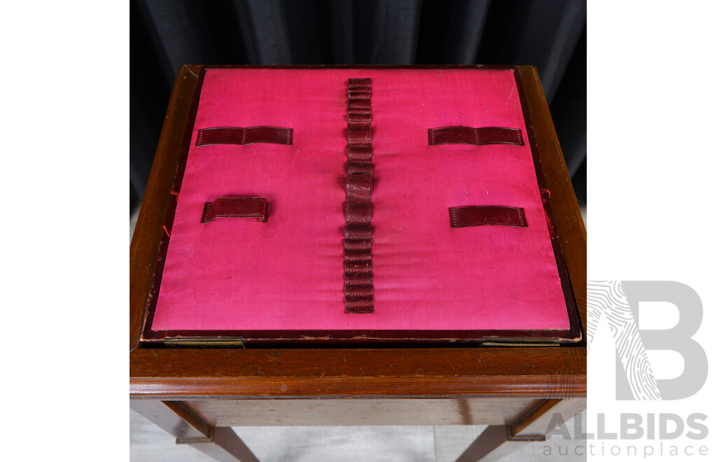 Elevated Mahogany Sewing Box