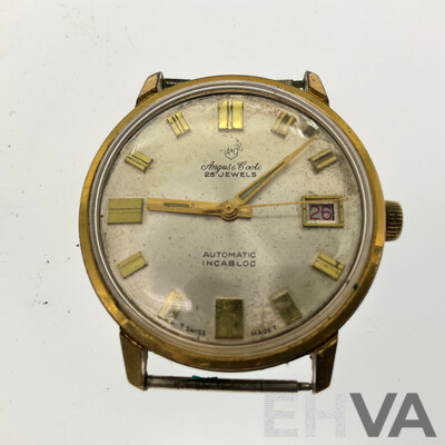 Four Vintage Men's Watches Including Angus & Coote Automatic Twenty Five Jewels, Bernex Automatic Seventeen Jewels, Cortinia Seventeen Jewels, Alpine Seventeen Jewel