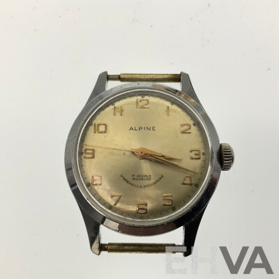 Four Vintage Men's Watches Including Angus & Coote Automatic Twenty Five Jewels, Bernex Automatic Seventeen Jewels, Cortinia Seventeen Jewels, Alpine Seventeen Jewel