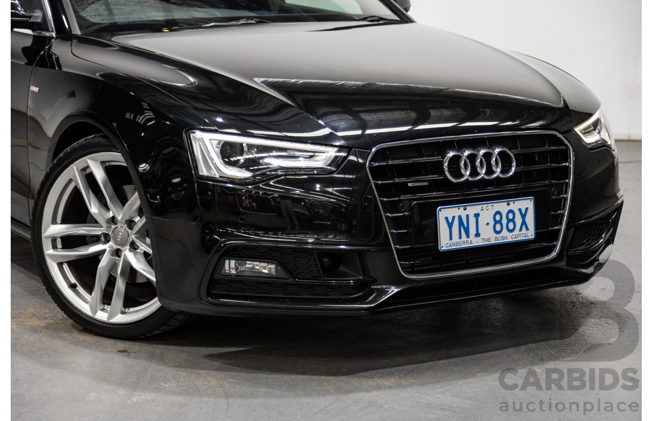 10/2015 Audi A5 Sportback 2.0 TFSI Quattro (AWD) 8T MY16 5d Hatchback Mythos Black Metallic Turbo 2.0L