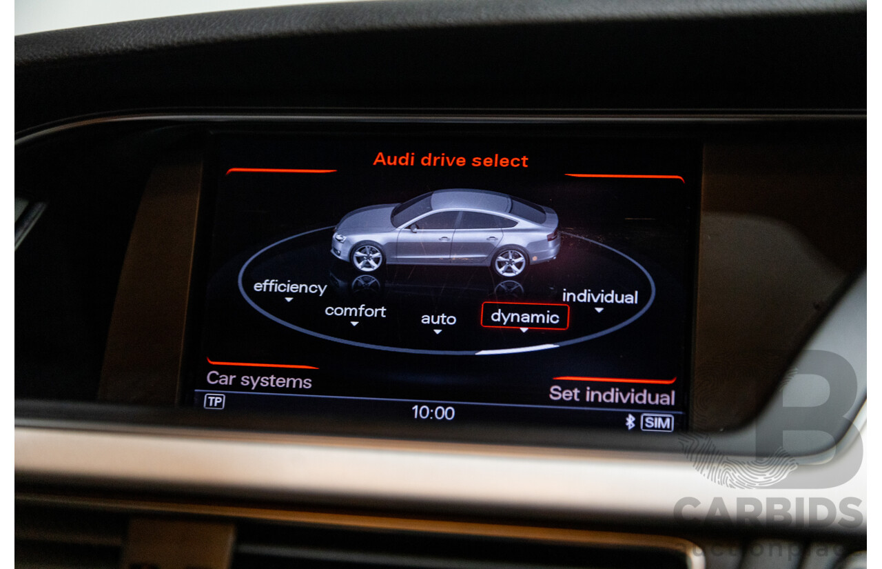 10/2015 Audi A5 Sportback 2.0 TFSI Quattro (AWD) 8T MY16 5d Hatchback Mythos Black Metallic Turbo 2.0L