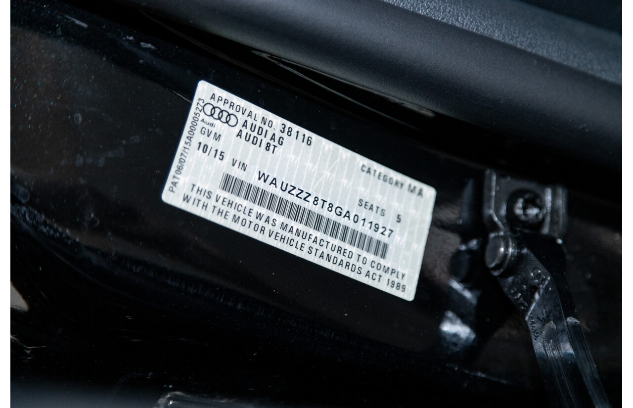 10/2015 Audi A5 Sportback 2.0 TFSI Quattro (AWD) 8T MY16 5d Hatchback Mythos Black Metallic Turbo 2.0L