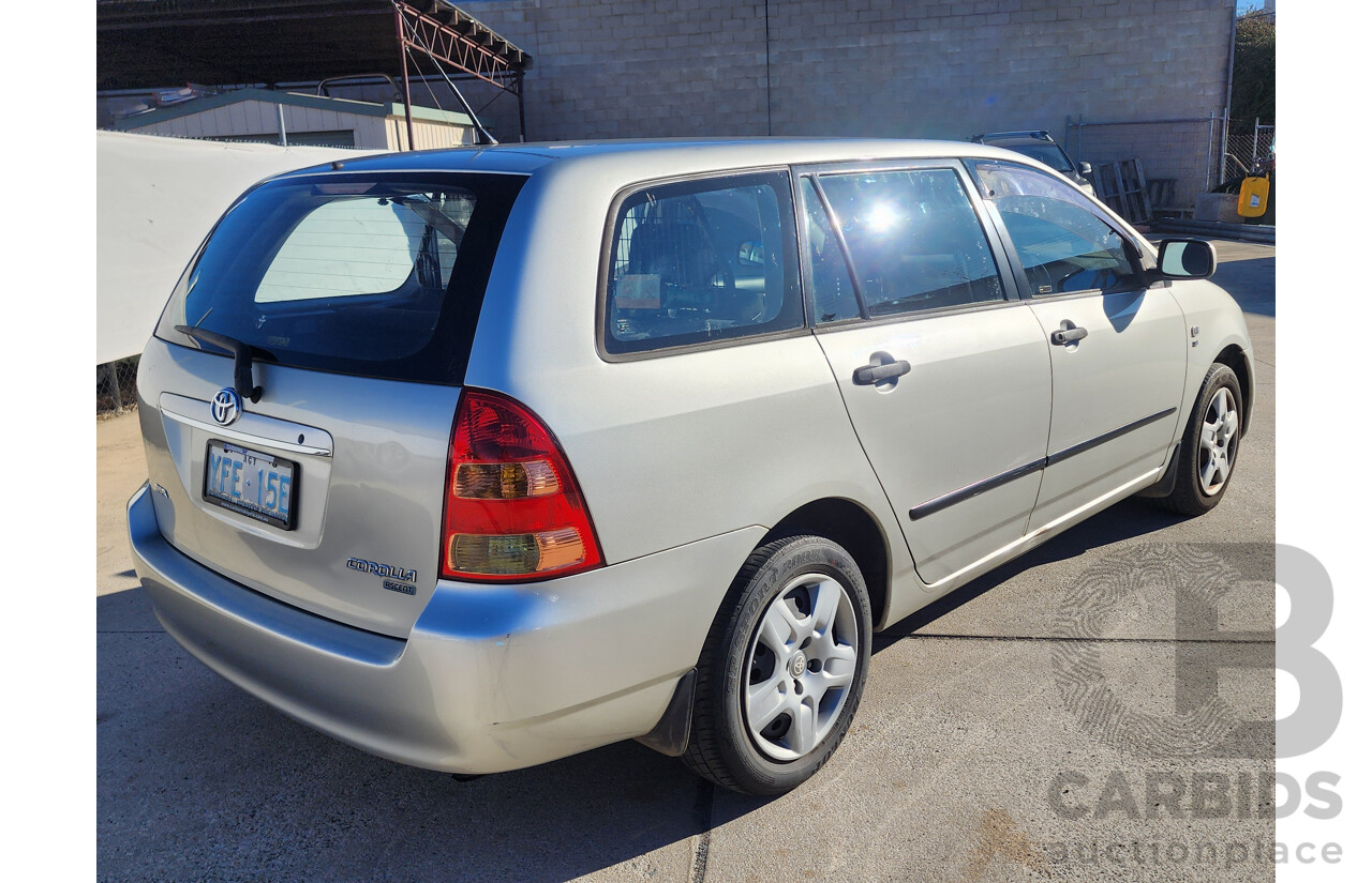 11/2004 Toyota Corolla ASCENT FWD ZZE122R 4D Wagon Silver 1.8L