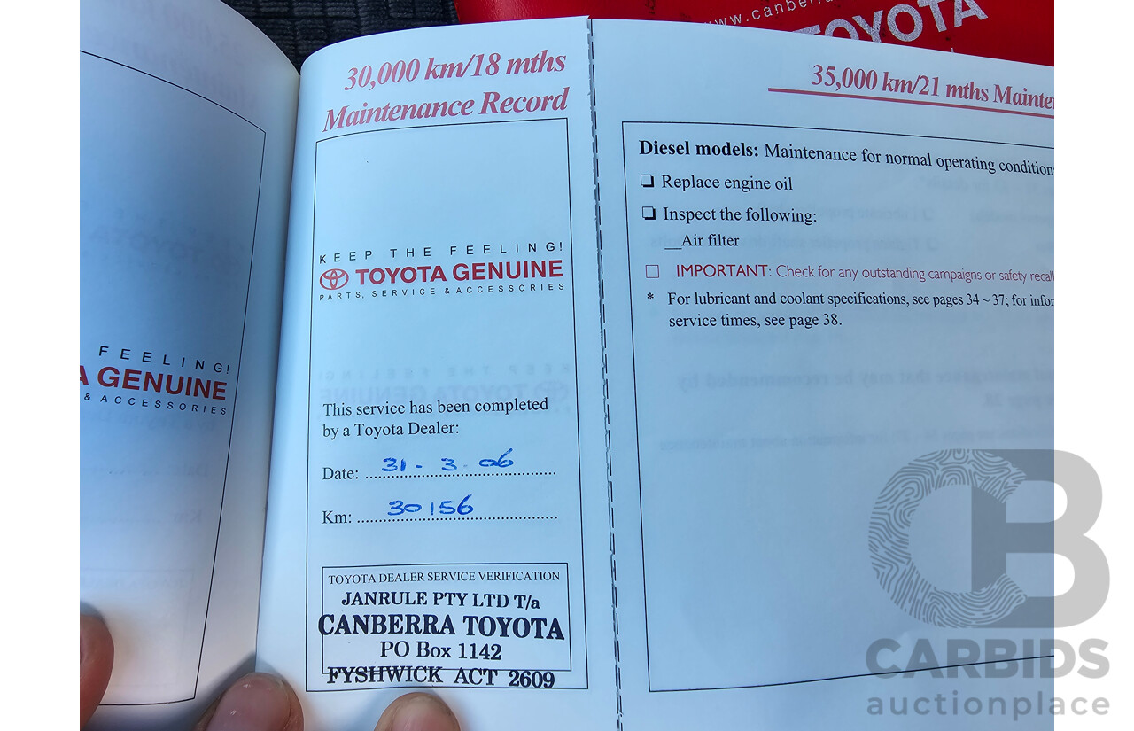 7/2004 Toyota Landcruiser Prado GXL (4x4) GRJ120R 4d Wagon White V6 4.0L - 7 Seater