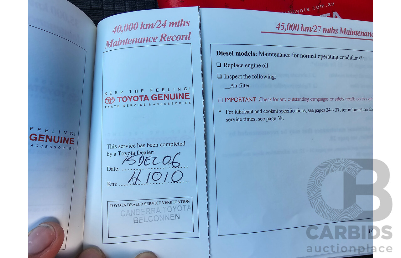 7/2004 Toyota Landcruiser Prado GXL (4x4) GRJ120R 4d Wagon White V6 4.0L - 7 Seater