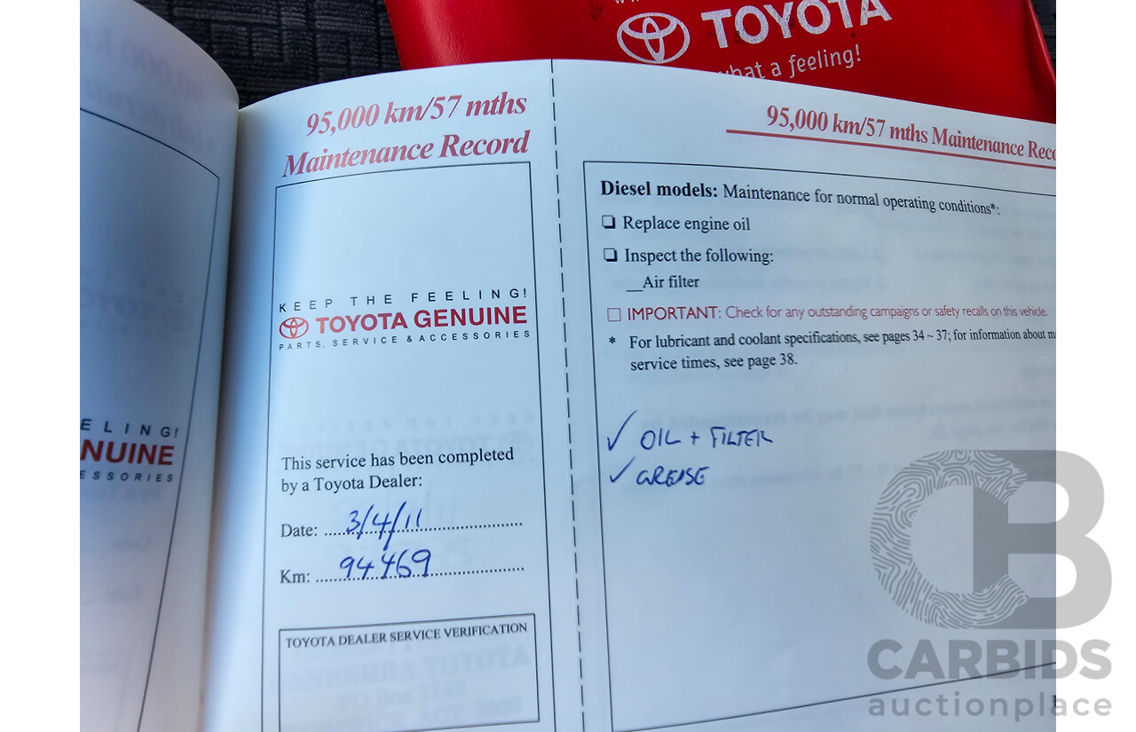 7/2004 Toyota Landcruiser Prado GXL (4x4) GRJ120R 4d Wagon White V6 4.0L - 7 Seater