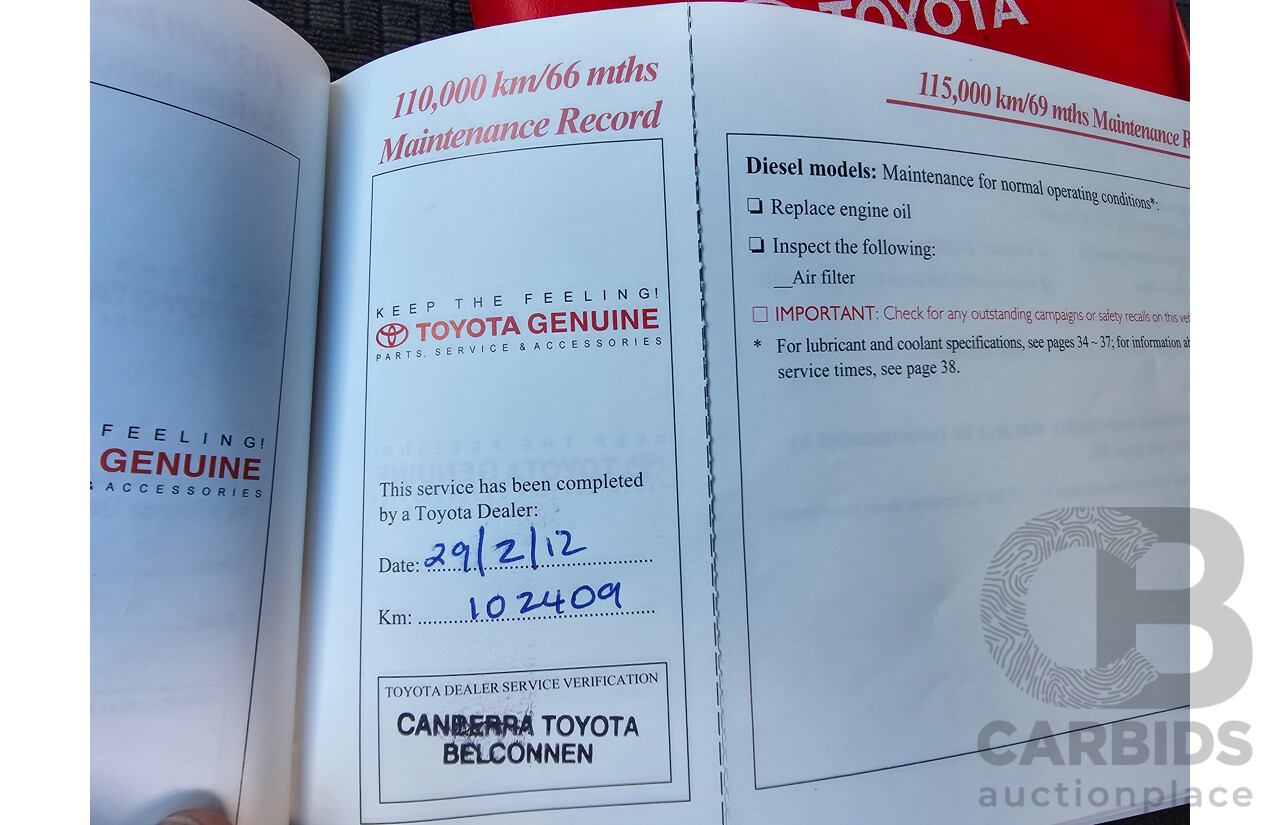 7/2004 Toyota Landcruiser Prado GXL (4x4) GRJ120R 4d Wagon White V6 4.0L - 7 Seater