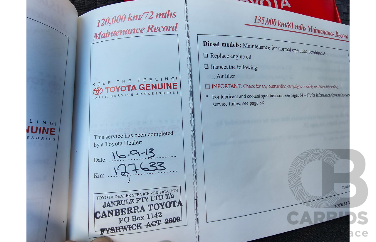 7/2004 Toyota Landcruiser Prado GXL (4x4) GRJ120R 4d Wagon White V6 4.0L - 7 Seater