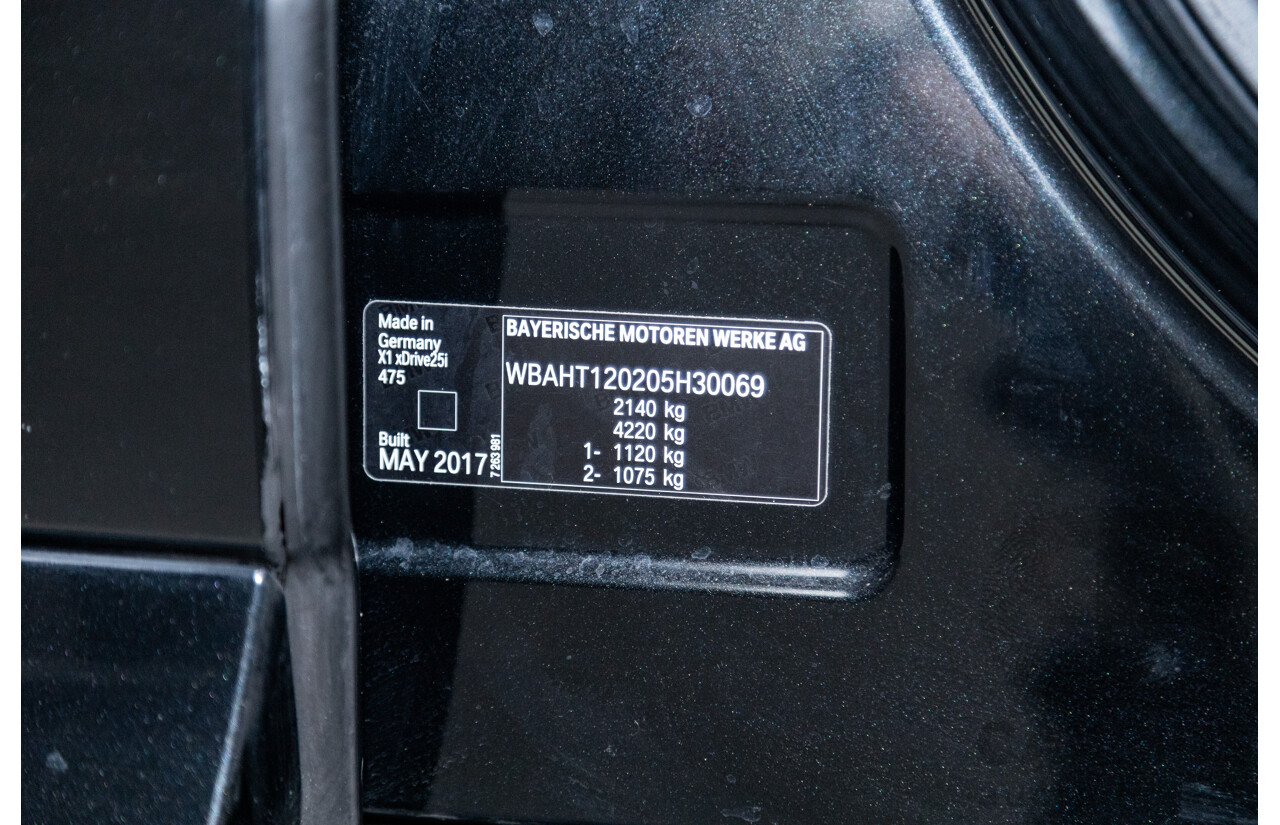 6/2017 BMW X1 Xdrive 25i (AWD) F48 4d Wagon Black Metallic Turbo 2.0L