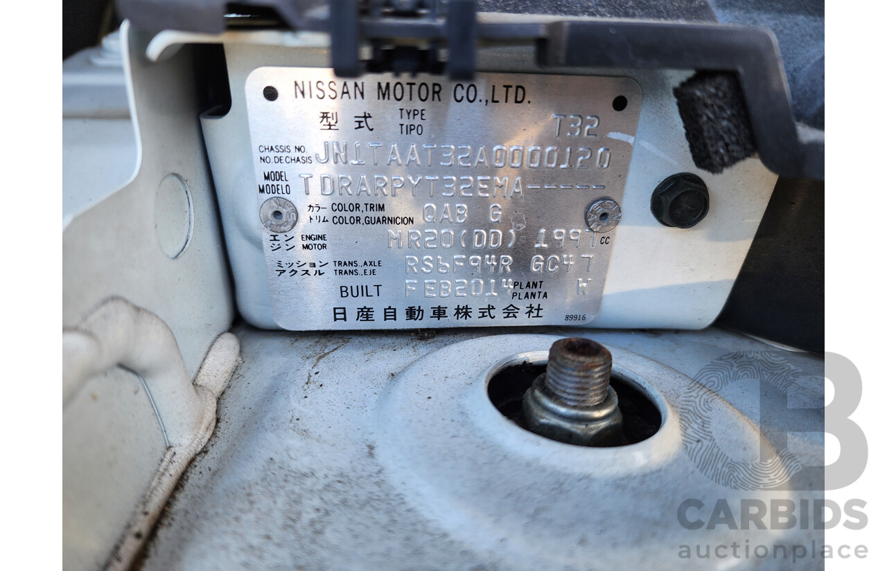 03/2014 Nissan X-Trail ST (FWD) FWD T32 4D Wagon White 2.0L