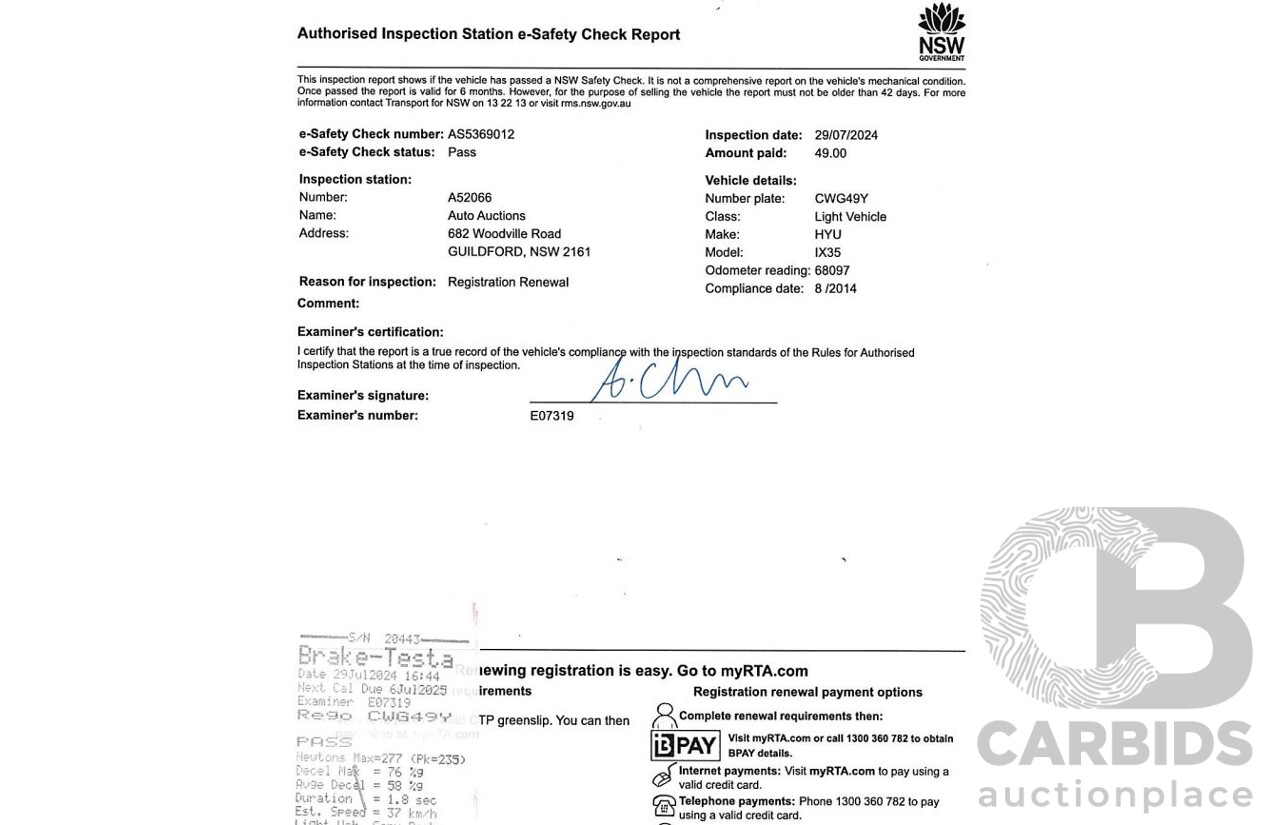 8/2014 Hyundai Ix35 SE LM SERIES II 4d Wagon Red 2.0L