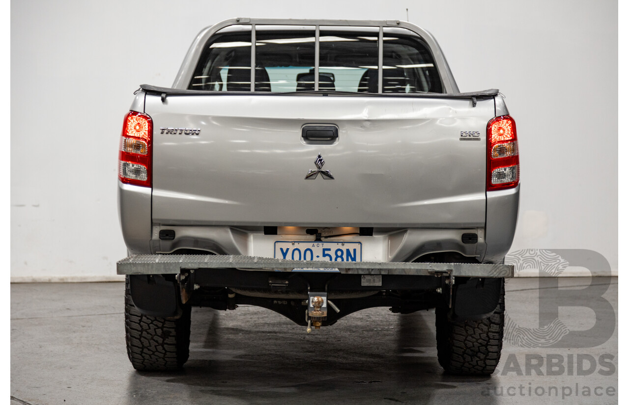 10/2015 Mitsubishi Triton GLX (4x4) MQ MY16 4d Dual Cab Utility Sterling Silver Metallic Turbo Diesel 2.4L