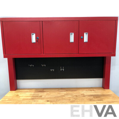 Whalen Heavy Duty Mobile Workbench with Hutch and Pegboard