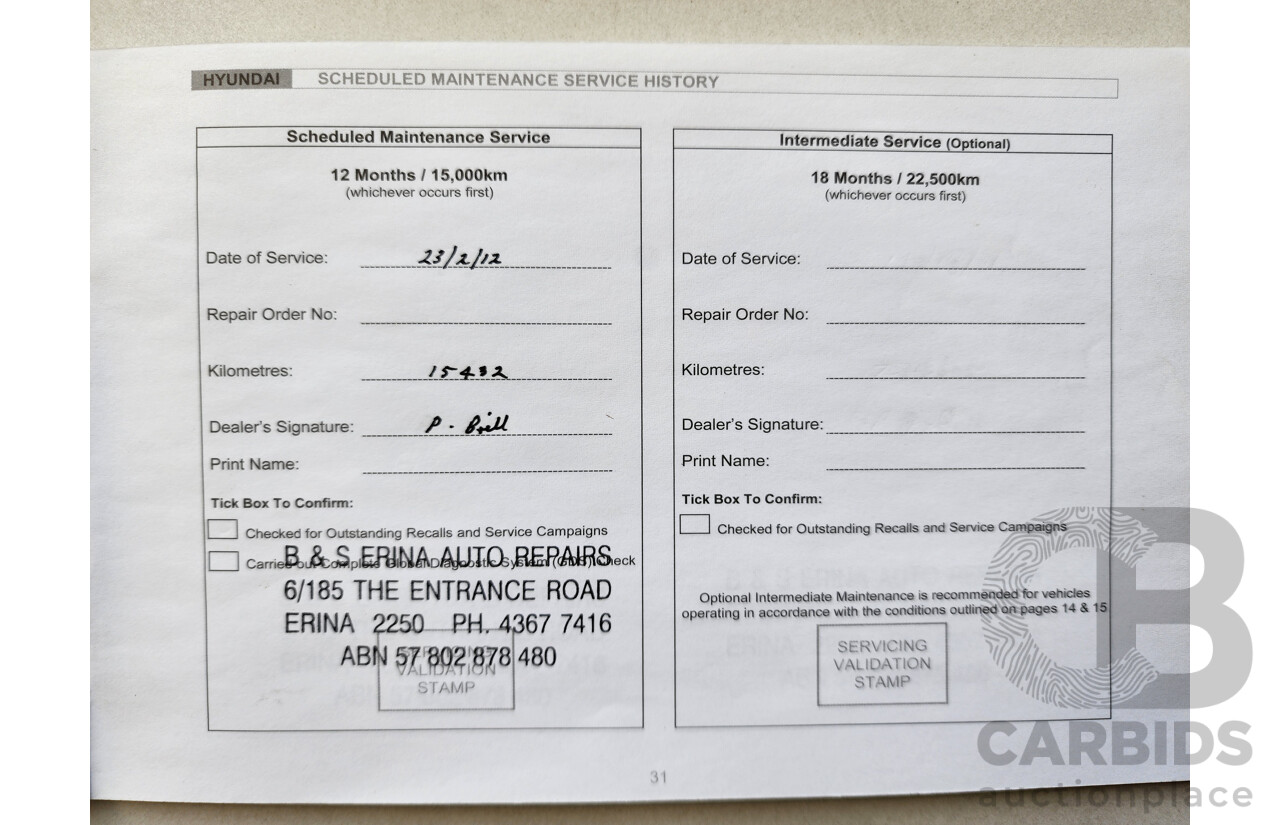 04/2011 Hyundai I30 SX FWD FD MY11 5D Hatchback Silver 1.6L