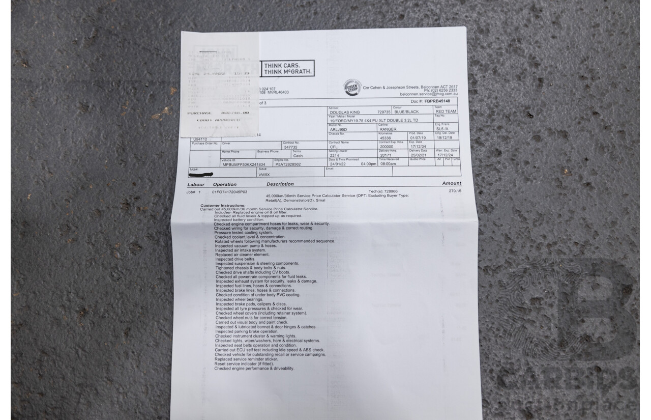 8/2019 Ford Ranger XLT 3.2 (4x4) PX MKII MY19Dual Cab Utility Lightning Blue Turbo Diesel 3.2L