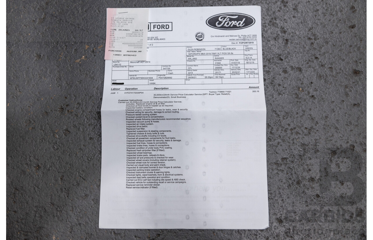 8/2019 Ford Ranger XLT 3.2 (4x4) PX MKII MY19Dual Cab Utility Lightning Blue Turbo Diesel 3.2L