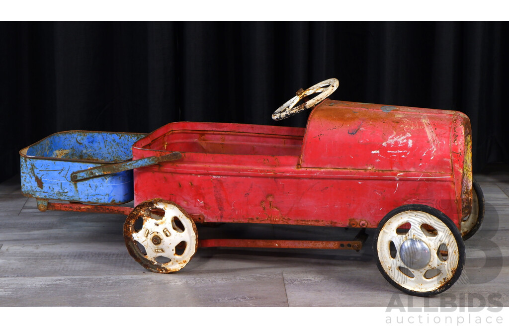 Vintage Tin Pedal Car with Tipper