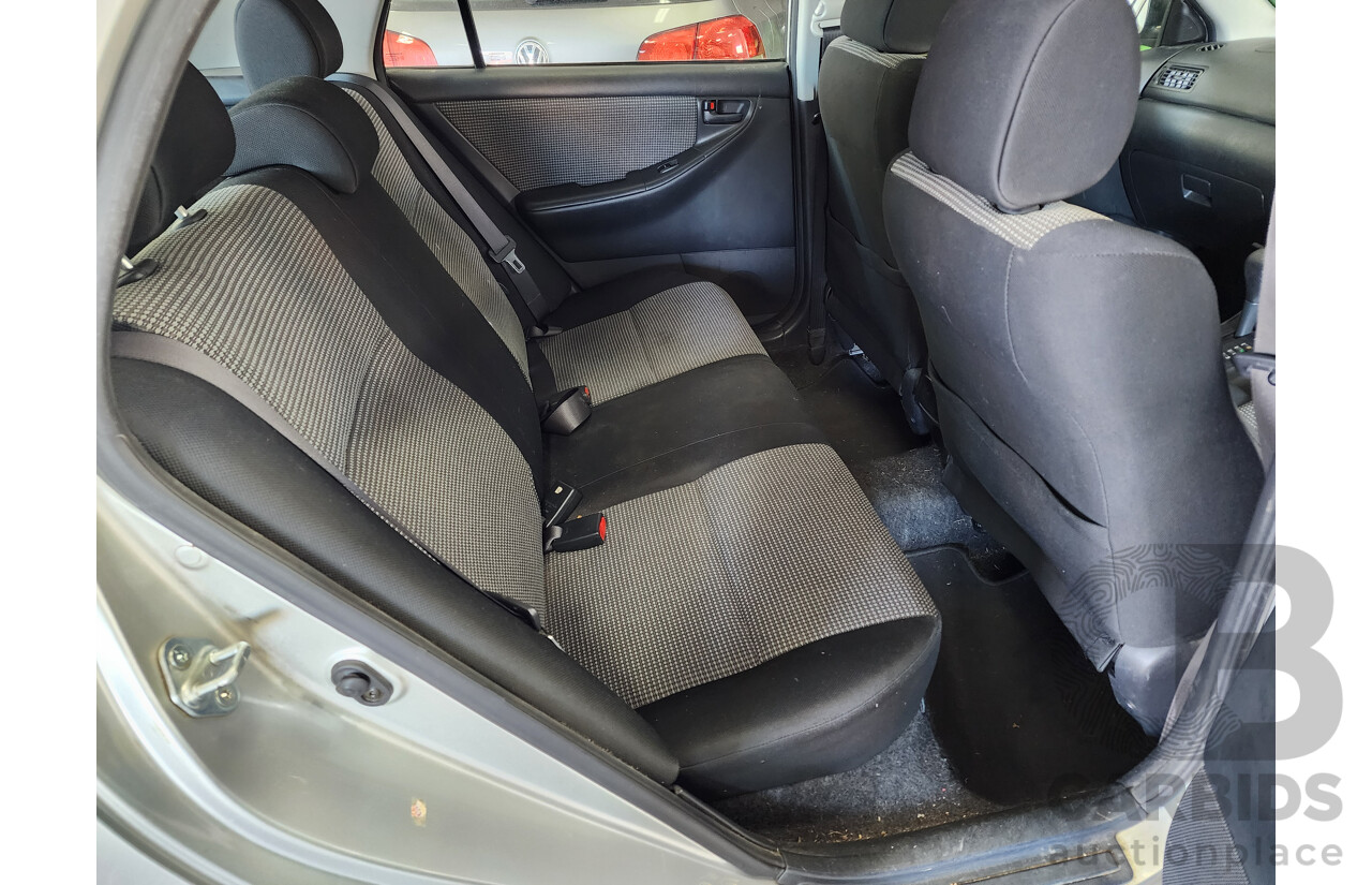 03/2005 Toyota Corolla CONQUEST SECA FWD ZZE122R 5D Hatchback Silver 1.8L