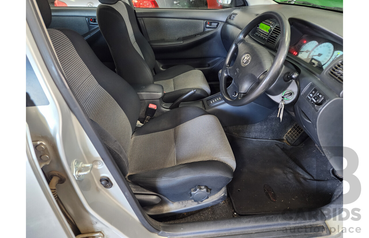 03/2005 Toyota Corolla CONQUEST SECA FWD ZZE122R 5D Hatchback Silver 1.8L