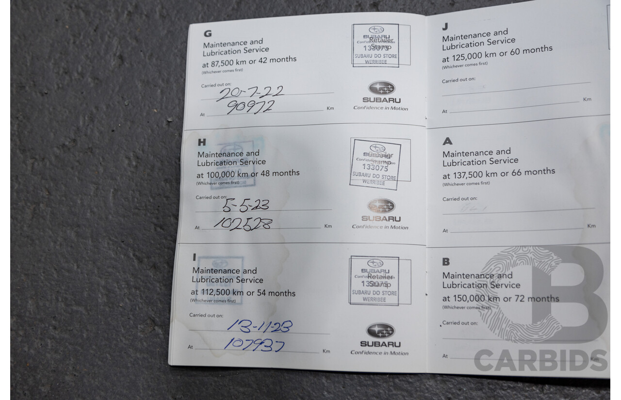 3/2018 Subaru Outback 2.5i (AWD) 5GEN B6A MY18 4d Wagon Crystal Black Mica 2.5L