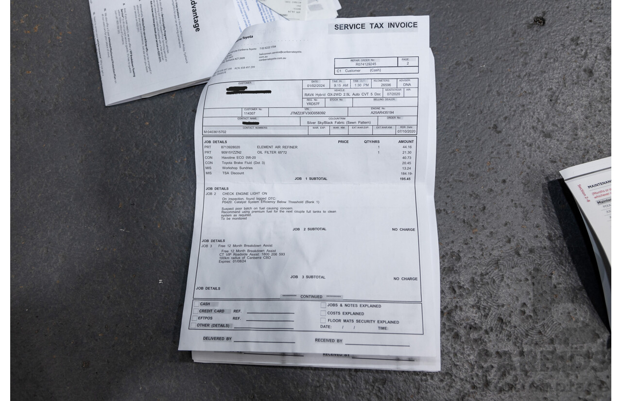 07/2020 Toyota RAV4 GX Hybrid AXAH52R MY20 4d Wagon Silver Sky Metallic 2.5L / 88kw Hybrid