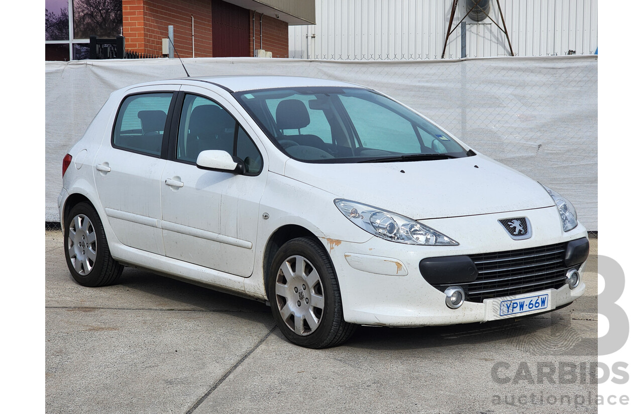 02/2007 Peugeot 307 XS HDi 1.6 FWD MY06 UPGRADE 5D Hatchback White 1.6L