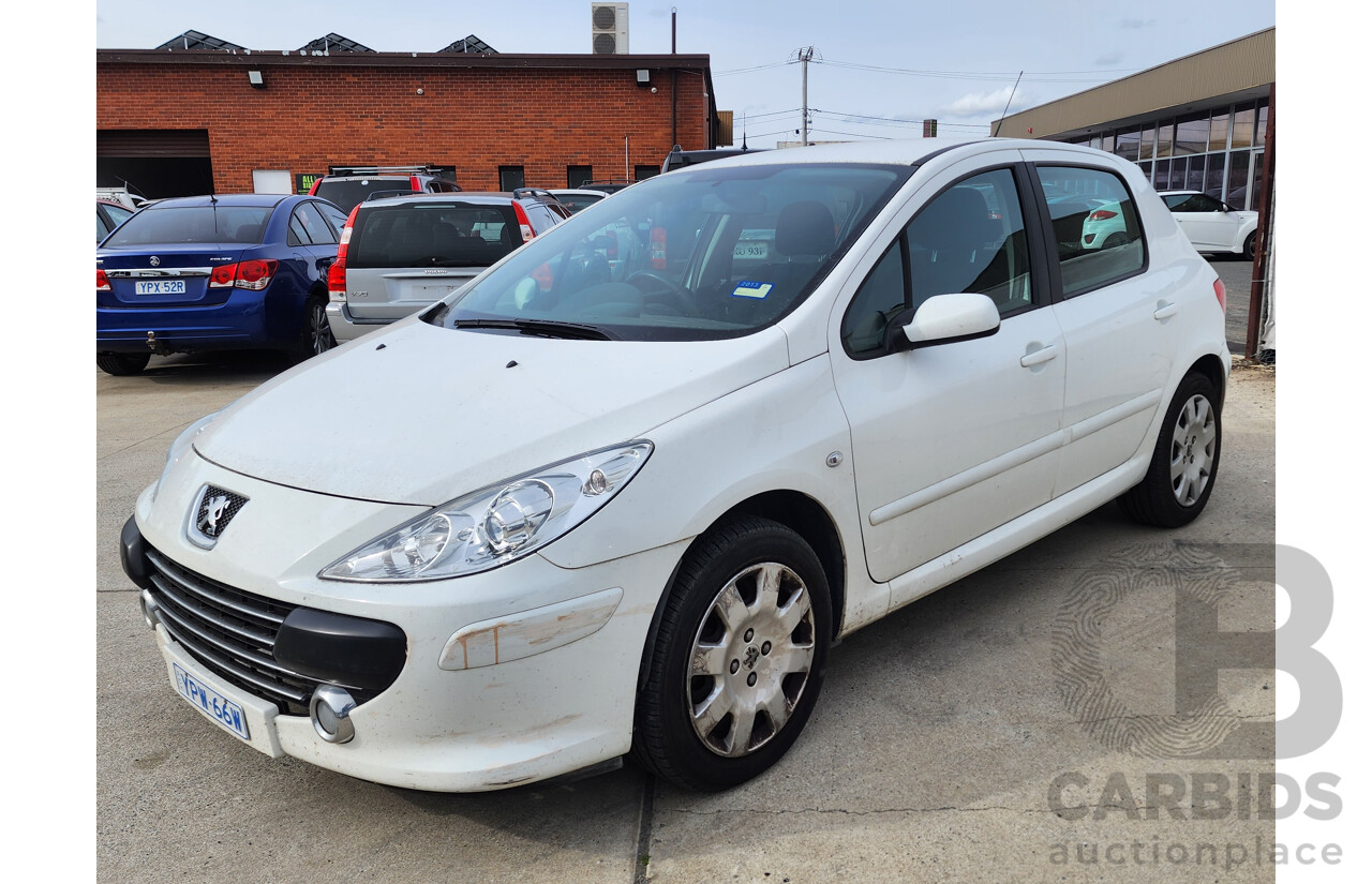 02/2007 Peugeot 307 XS HDi 1.6 FWD MY06 UPGRADE 5D Hatchback White 1.6L