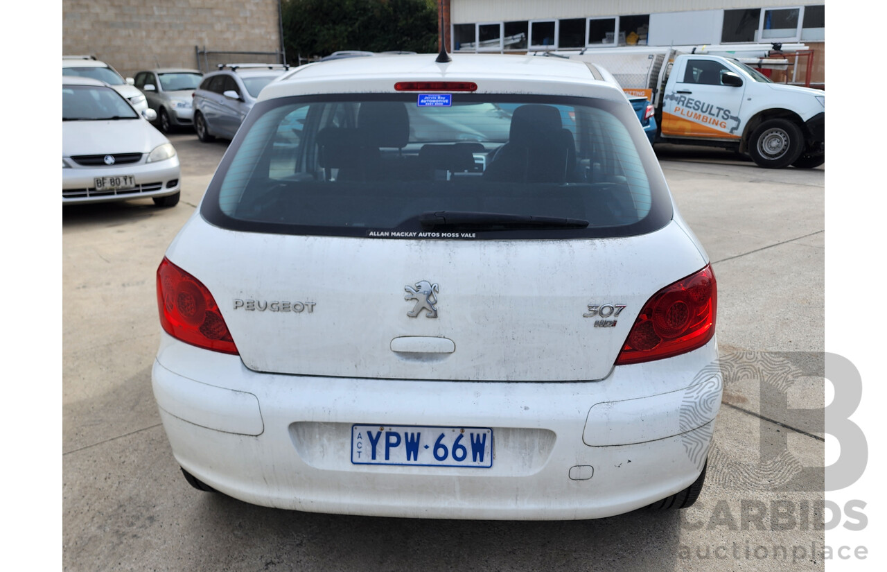 02/2007 Peugeot 307 XS HDi 1.6 FWD MY06 UPGRADE 5D Hatchback White 1.6L
