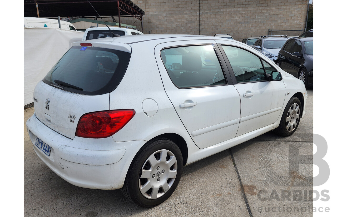 02/2007 Peugeot 307 XS HDi 1.6 FWD MY06 UPGRADE 5D Hatchback White 1.6L