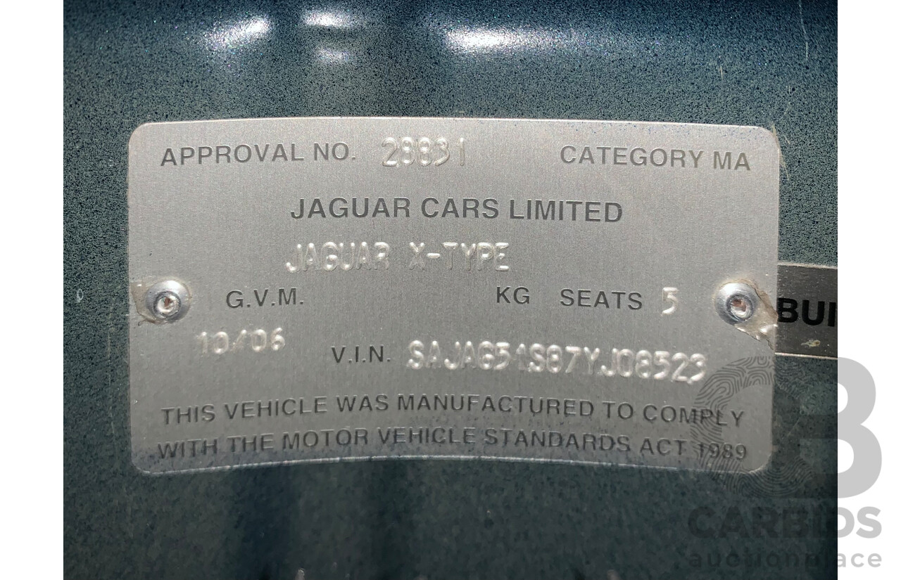 10/2006 Jaguar X Type 2.1 V6 LE MY06 4d Sedan Indigo Blue Metallic V6 2.1L