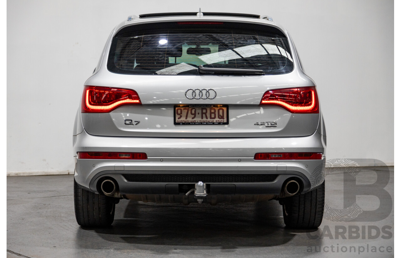 6/2010 Audi Q7 4.2 TDI Quattro (AWD) S-Line Package MY10 Upgrade 4d Wagon Ice Silver Metallic Turbo Diesel V8 4.2L - 7 Seater