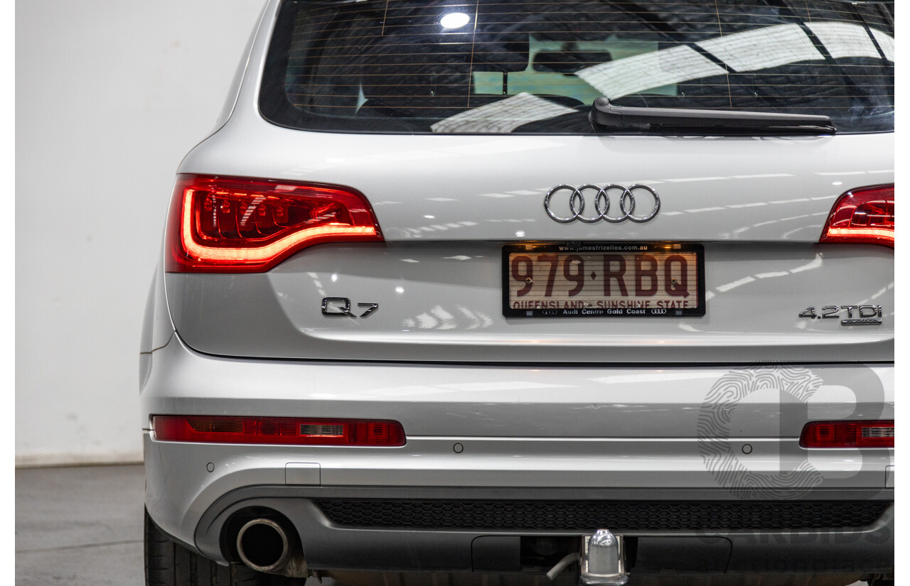 6/2010 Audi Q7 4.2 TDI Quattro (AWD) S-Line Package MY10 Upgrade 4d Wagon Ice Silver Metallic Turbo Diesel V8 4.2L - 7 Seater