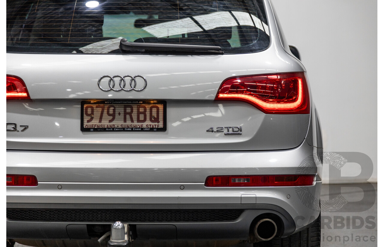 6/2010 Audi Q7 4.2 TDI Quattro (AWD) S-Line Package MY10 Upgrade 4d Wagon Ice Silver Metallic Turbo Diesel V8 4.2L - 7 Seater