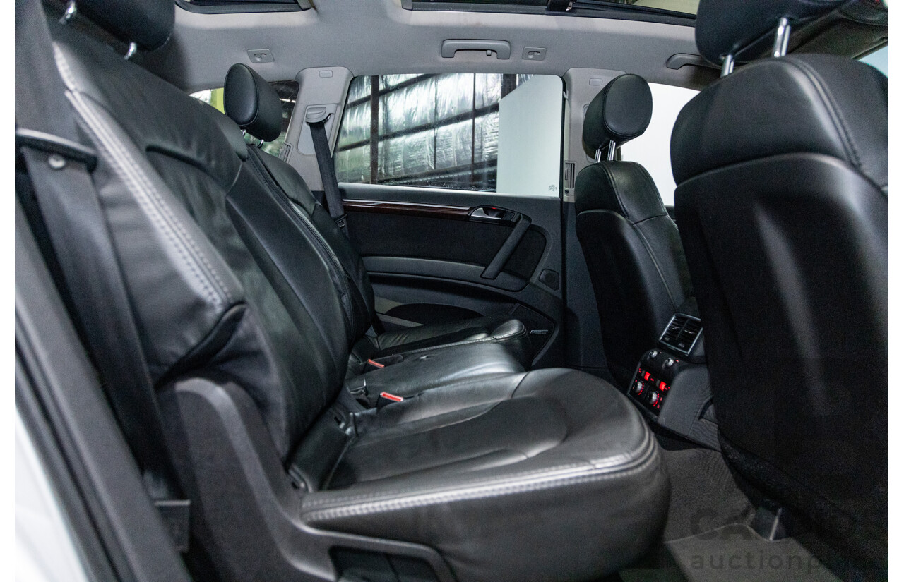 6/2010 Audi Q7 4.2 TDI Quattro (AWD) S-Line Package MY10 Upgrade 4d Wagon Ice Silver Metallic Turbo Diesel V8 4.2L - 7 Seater