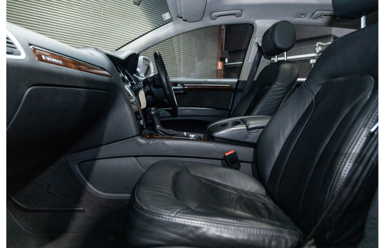 6/2010 Audi Q7 4.2 TDI Quattro (AWD) S-Line Package MY10 Upgrade 4d Wagon Ice Silver Metallic Turbo Diesel V8 4.2L - 7 Seater
