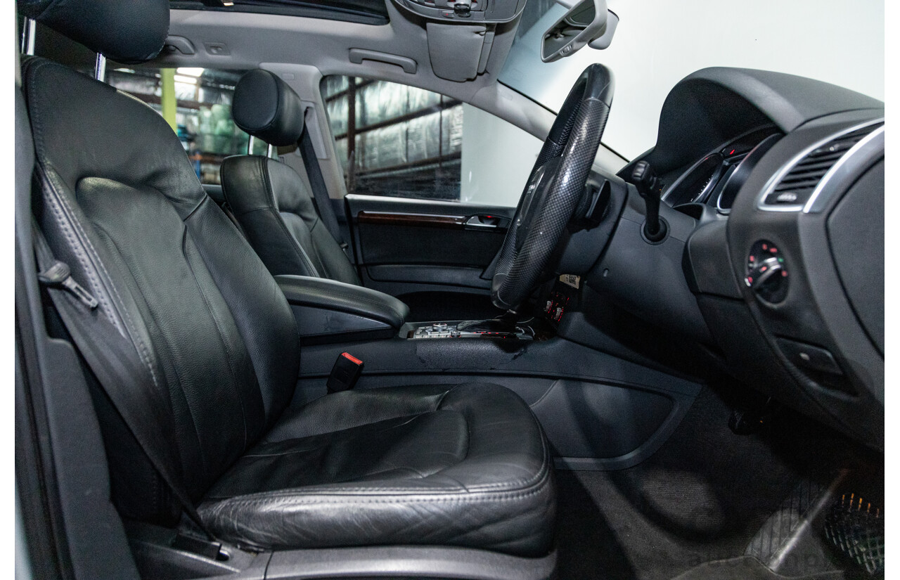 6/2010 Audi Q7 4.2 TDI Quattro (AWD) S-Line Package MY10 Upgrade 4d Wagon Ice Silver Metallic Turbo Diesel V8 4.2L - 7 Seater