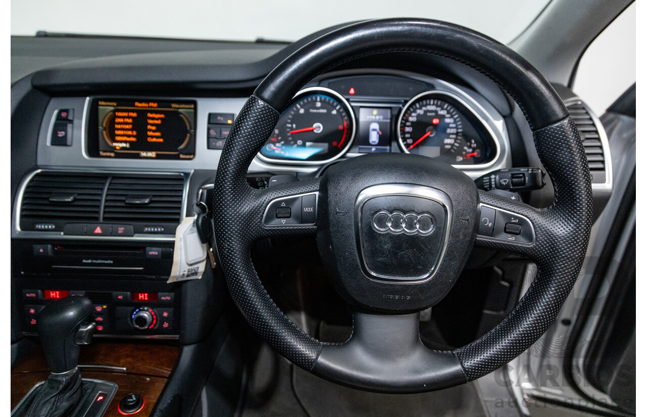 6/2010 Audi Q7 4.2 TDI Quattro (AWD) S-Line Package MY10 Upgrade 4d Wagon Ice Silver Metallic Turbo Diesel V8 4.2L - 7 Seater