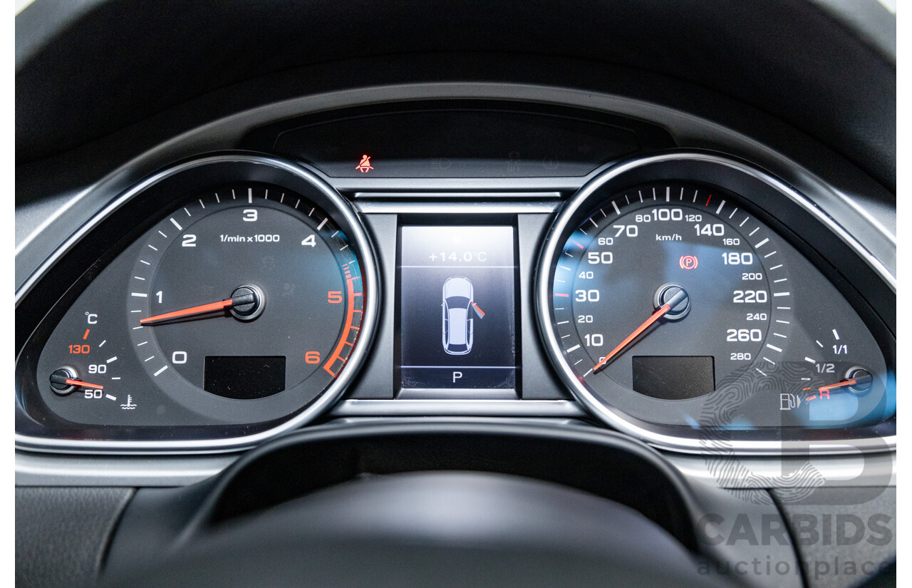 6/2010 Audi Q7 4.2 TDI Quattro (AWD) S-Line Package MY10 Upgrade 4d Wagon Ice Silver Metallic Turbo Diesel V8 4.2L - 7 Seater