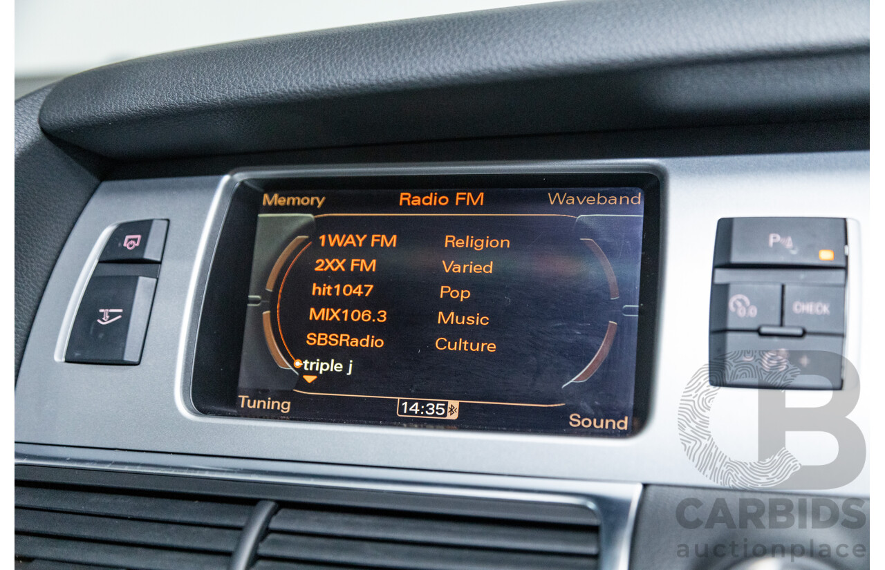 6/2010 Audi Q7 4.2 TDI Quattro (AWD) S-Line Package MY10 Upgrade 4d Wagon Ice Silver Metallic Turbo Diesel V8 4.2L - 7 Seater