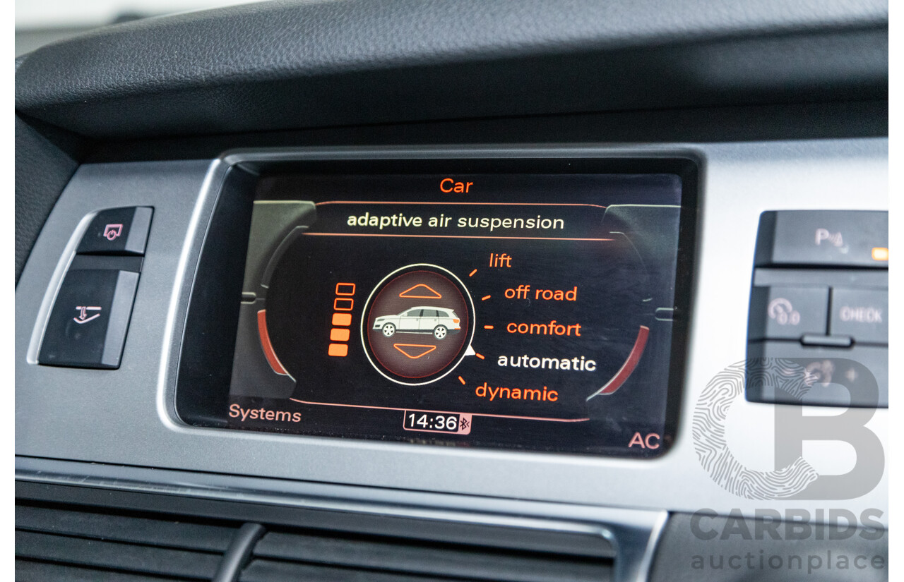 6/2010 Audi Q7 4.2 TDI Quattro (AWD) S-Line Package MY10 Upgrade 4d Wagon Ice Silver Metallic Turbo Diesel V8 4.2L - 7 Seater