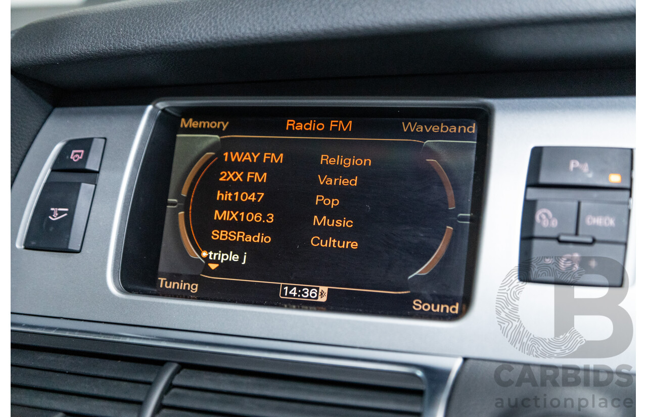 6/2010 Audi Q7 4.2 TDI Quattro (AWD) S-Line Package MY10 Upgrade 4d Wagon Ice Silver Metallic Turbo Diesel V8 4.2L - 7 Seater