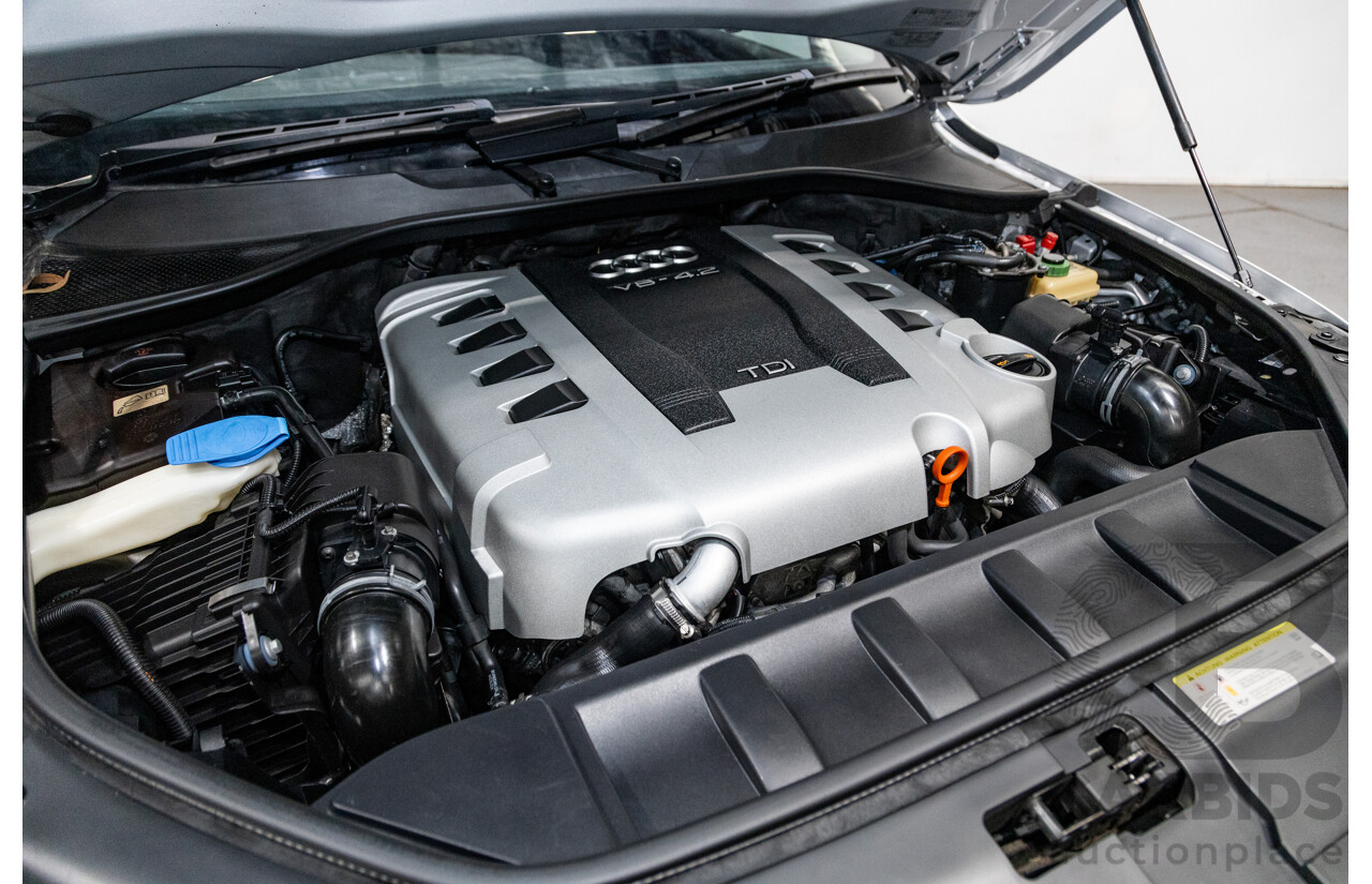 6/2010 Audi Q7 4.2 TDI Quattro (AWD) S-Line Package MY10 Upgrade 4d Wagon Ice Silver Metallic Turbo Diesel V8 4.2L - 7 Seater