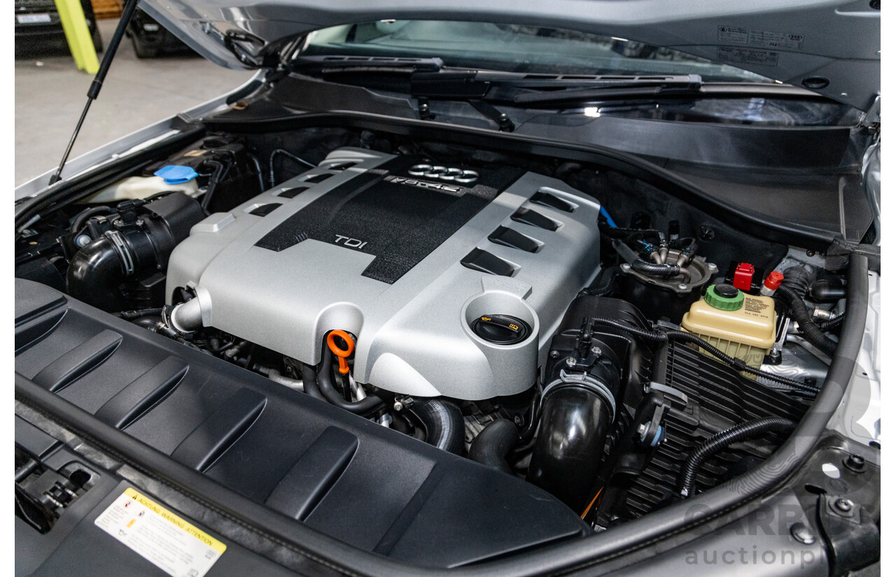 6/2010 Audi Q7 4.2 TDI Quattro (AWD) S-Line Package MY10 Upgrade 4d Wagon Ice Silver Metallic Turbo Diesel V8 4.2L - 7 Seater