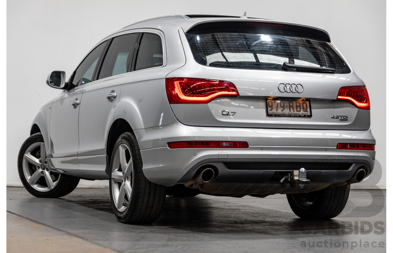 6/2010 Audi Q7 4.2 TDI Quattro (AWD) S-Line Package MY10 Upgrade 4d Wagon Ice Silver Metallic Turbo Diesel V8 4.2L - 7 Seater