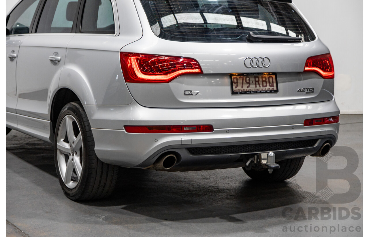 6/2010 Audi Q7 4.2 TDI Quattro (AWD) S-Line Package MY10 Upgrade 4d Wagon Ice Silver Metallic Turbo Diesel V8 4.2L - 7 Seater