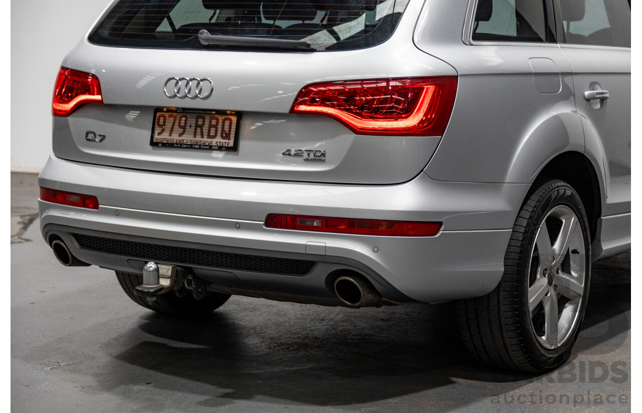 6/2010 Audi Q7 4.2 TDI Quattro (AWD) S-Line Package MY10 Upgrade 4d Wagon Ice Silver Metallic Turbo Diesel V8 4.2L - 7 Seater
